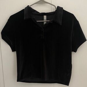 ALO Yoga Black Velvet Crop Top